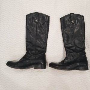 Frye Melissa Button Black Soft sz 7B Riding Boot